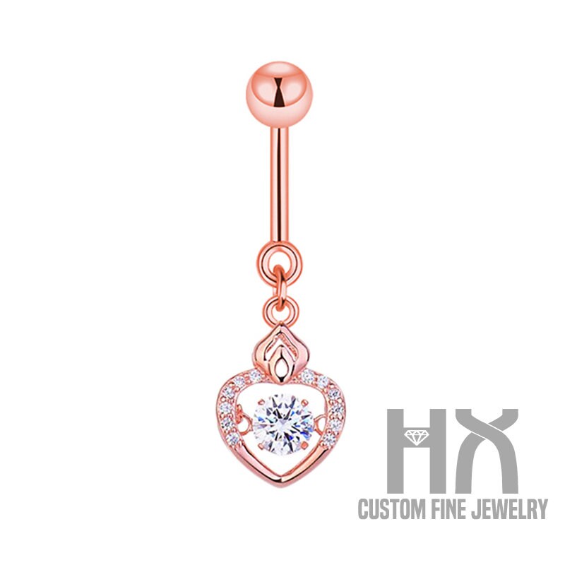 HX Jewelry Dangle Heart Dancing Diamond 