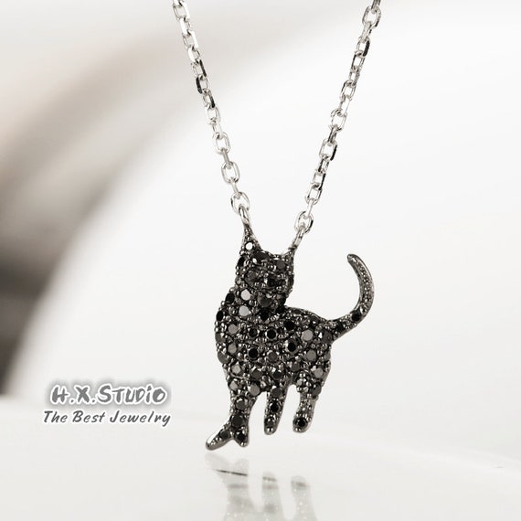 Walking Black Cat Acrylic Necklace - Etsy