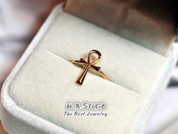 ankh ring gold
