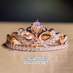 Diamond Tiara Ring in Solid 18K Gold, Diamond Crown Ring, Anniversary/Birthday/Wedding/Valentine/Christmas, Gift for Her, Wholesale