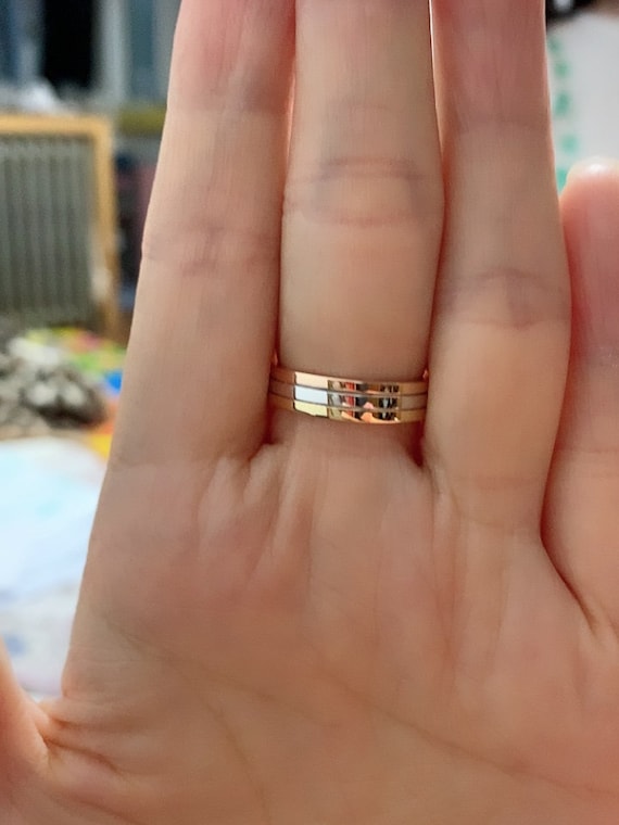 Three tone wedding bands deals
