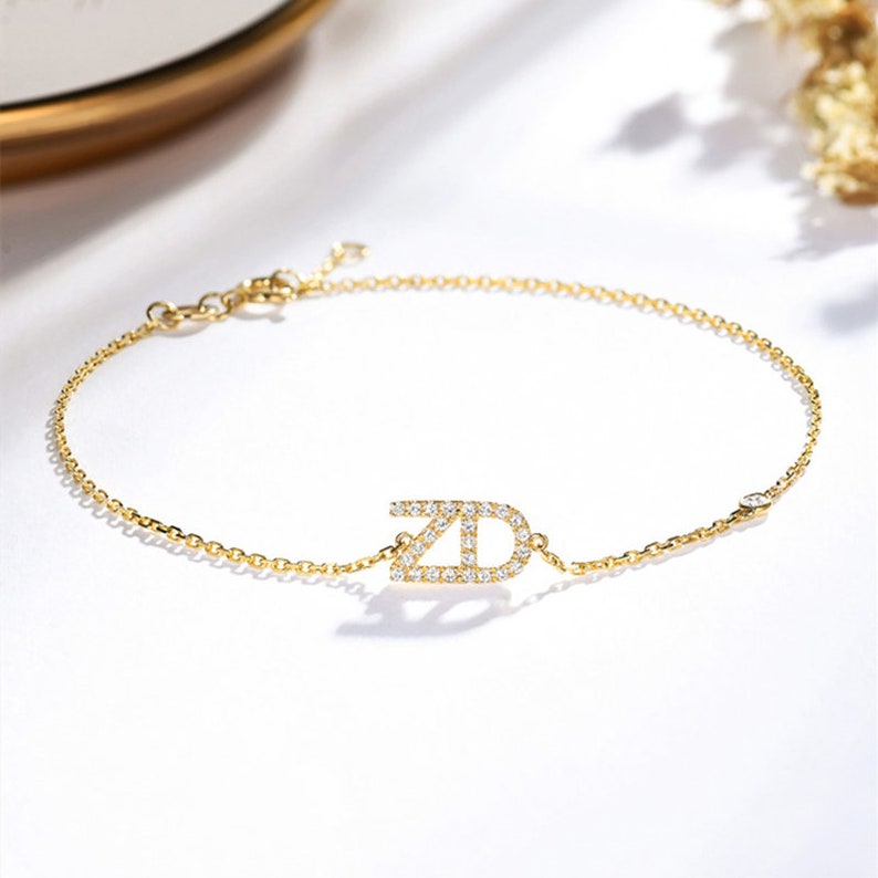 Diamond bracelet with initials Clearance