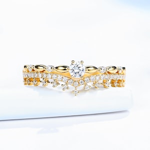 Diamond Tiara Wedding Ring in 18K Gold/Diamond Crown Band/Stackable Ring/Custom Jewelry/Personalization Design/Gift for Women and Girls