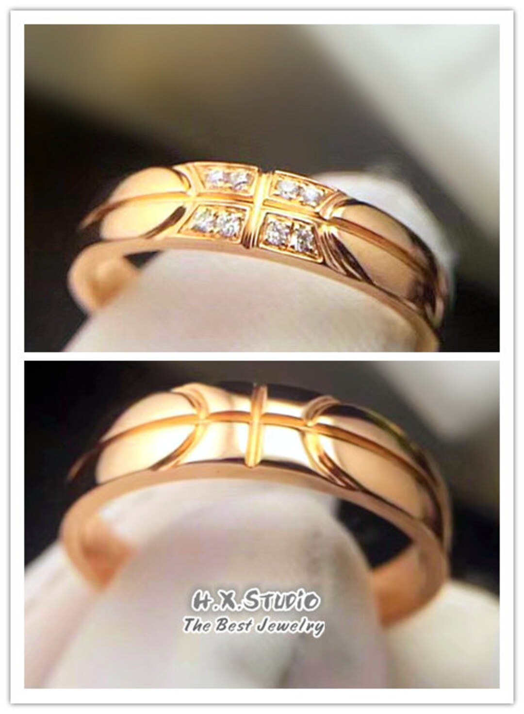 Buy Diamond Couple Matching Rings in 18k Gold Basketball Ring/couple Ring  Set/his and Her Rings /engagement Rings/ Matching Rings/custom Jewelry