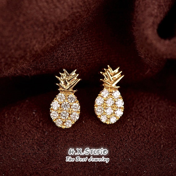 Pineapple diamond shop earrings