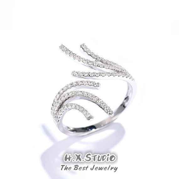 Diamond angel wing ring deals