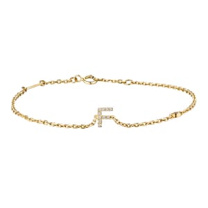 Pulsera personalizada de iniciales de diamante / pulsera de encanto de letras de diamante A-Z / tobillera / joyería fina personalizada / regalo para mujeres y niñas