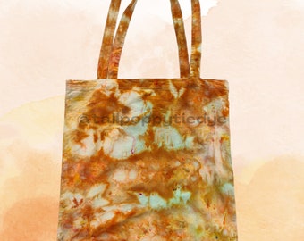 Orange scrunch tote tie dye ice dye bag