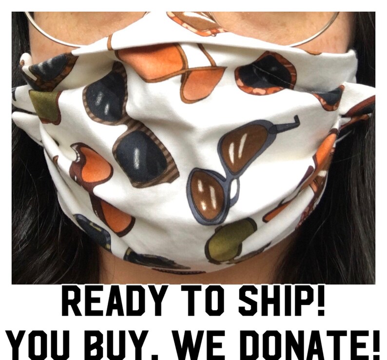 Sunglasses Cotton Face Mask Double layered with Nose Flap Etsy