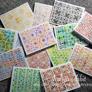 U-Pick “Watercolor Pattern” Notecards - 6, 8, or 10 blank cards of your choice - FREE priority shipping