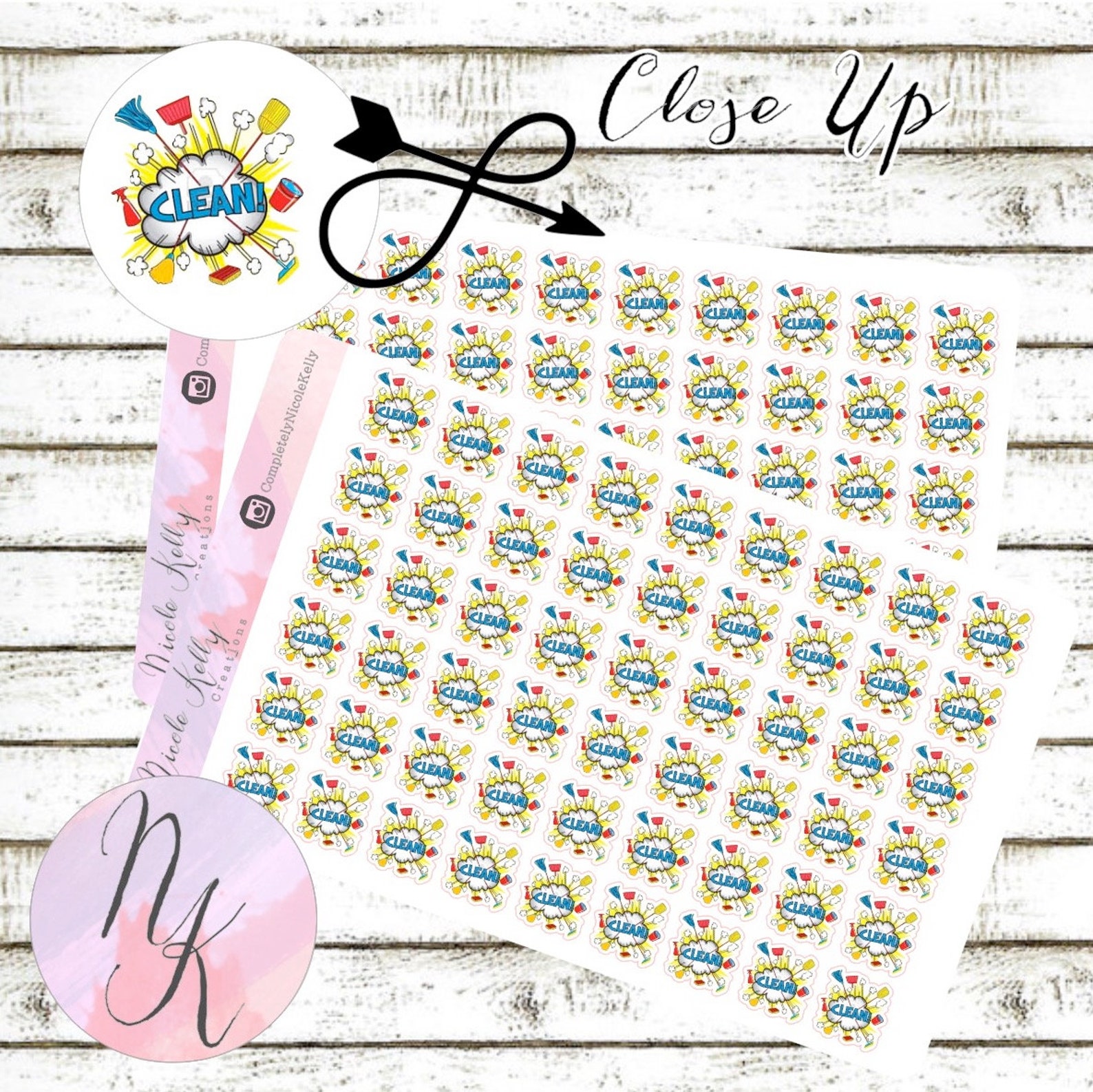 54 Cleaning Stickers Stickers clean Cleaning sticker use Etsy