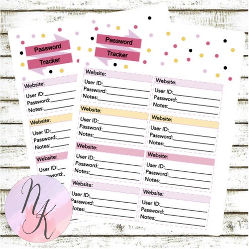 Password Keeper Happy Planner Insert - Etsy