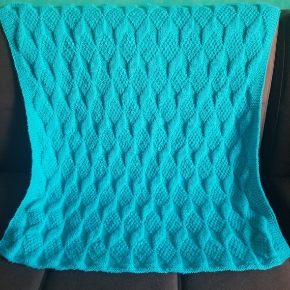 Hand Knit Baby Blanket Crib Stroller Knit Cover Baby Shower Etsy