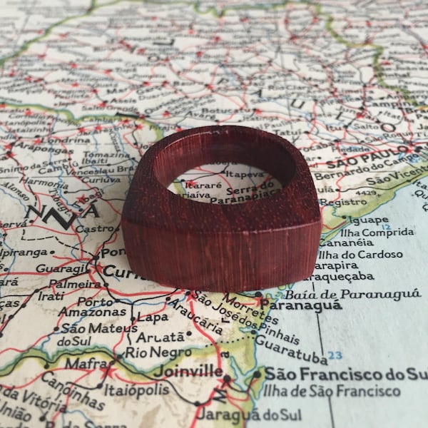 African Padauk Ring / Size 11 Ring / Exotic Wood Ring / Handmade Wood Ring