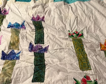 Flower appliqué quilt