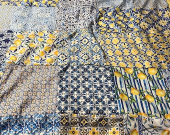 Blue and lemons quilt