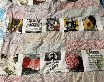 Flower seed wheelchair blanket
