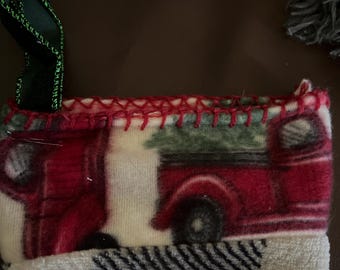 Red truck Christmas stocking