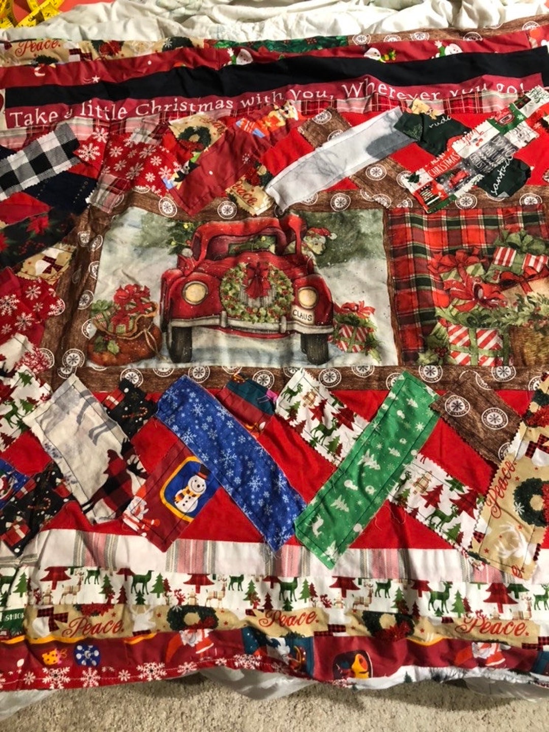 Christmas Quilt Etsy