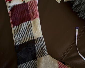 Plaid Christmas tree stocking