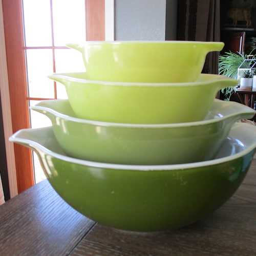 Vintage SUNFLOWER DAISY PYREX Cinderella Mixing Bowl Set Etsy