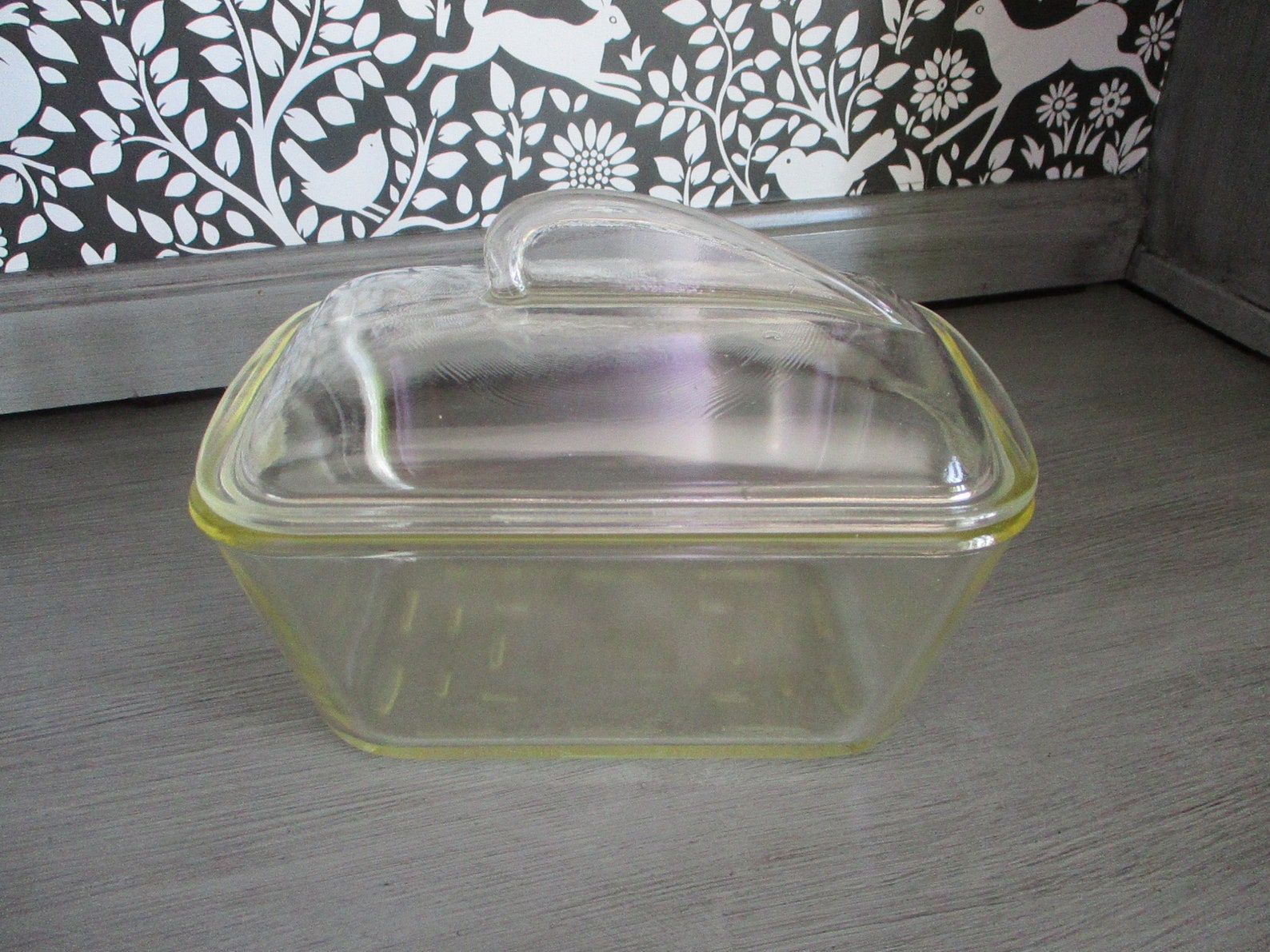 Vintage GLASBAKE 805 Clear Glass Refrigerator Dish With FIN Etsy