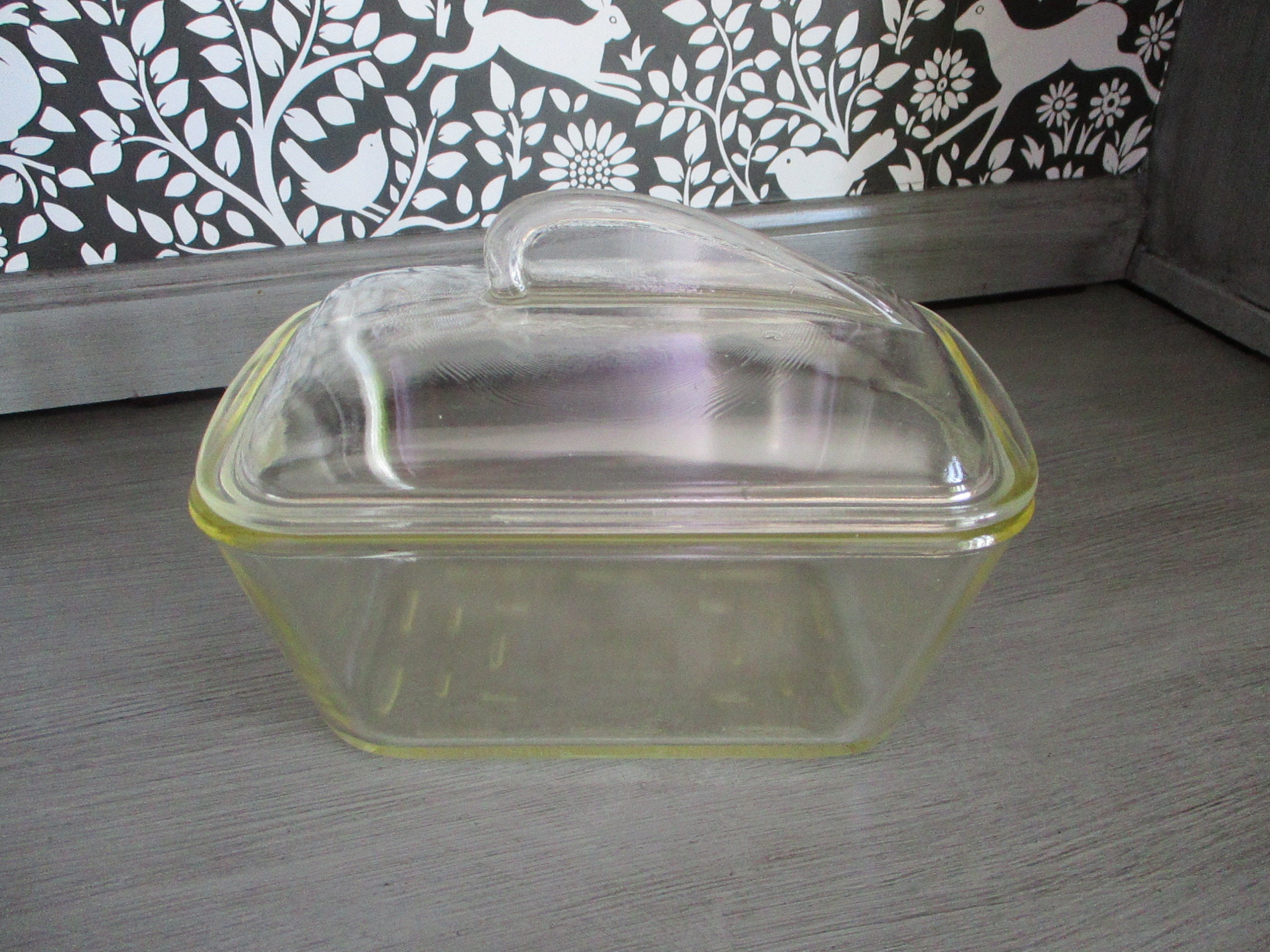 Vintage French Arcuisine Clear Glass Baking Dish, Refrigerator Box, Oven to  Tableware 