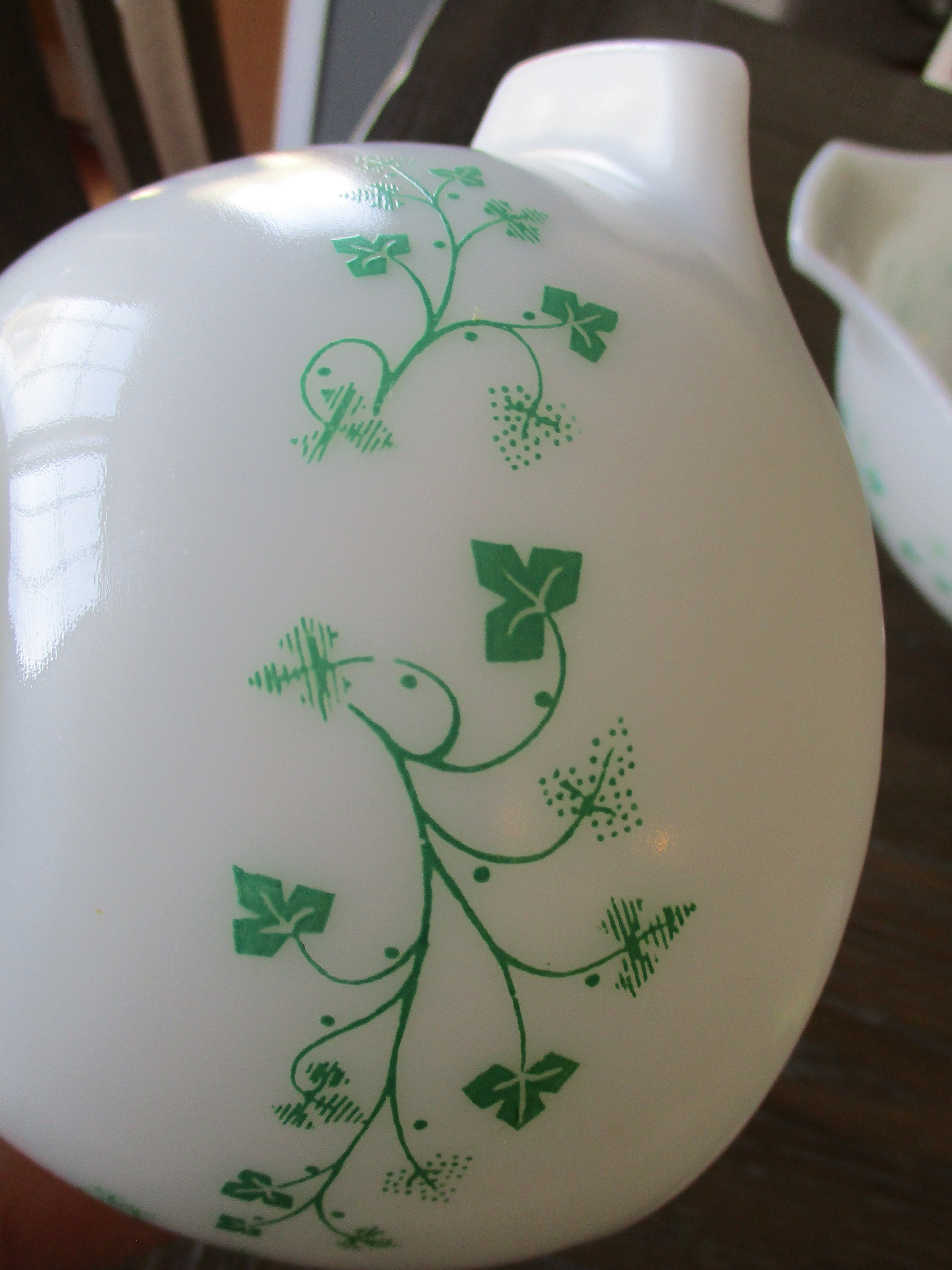 Green IVY PYREX Chip &dip vintage bowl set Etsy