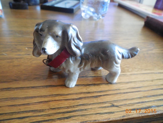 Rare Vintage Long Haired Dachshund Ceramic Made In Japan Etsy