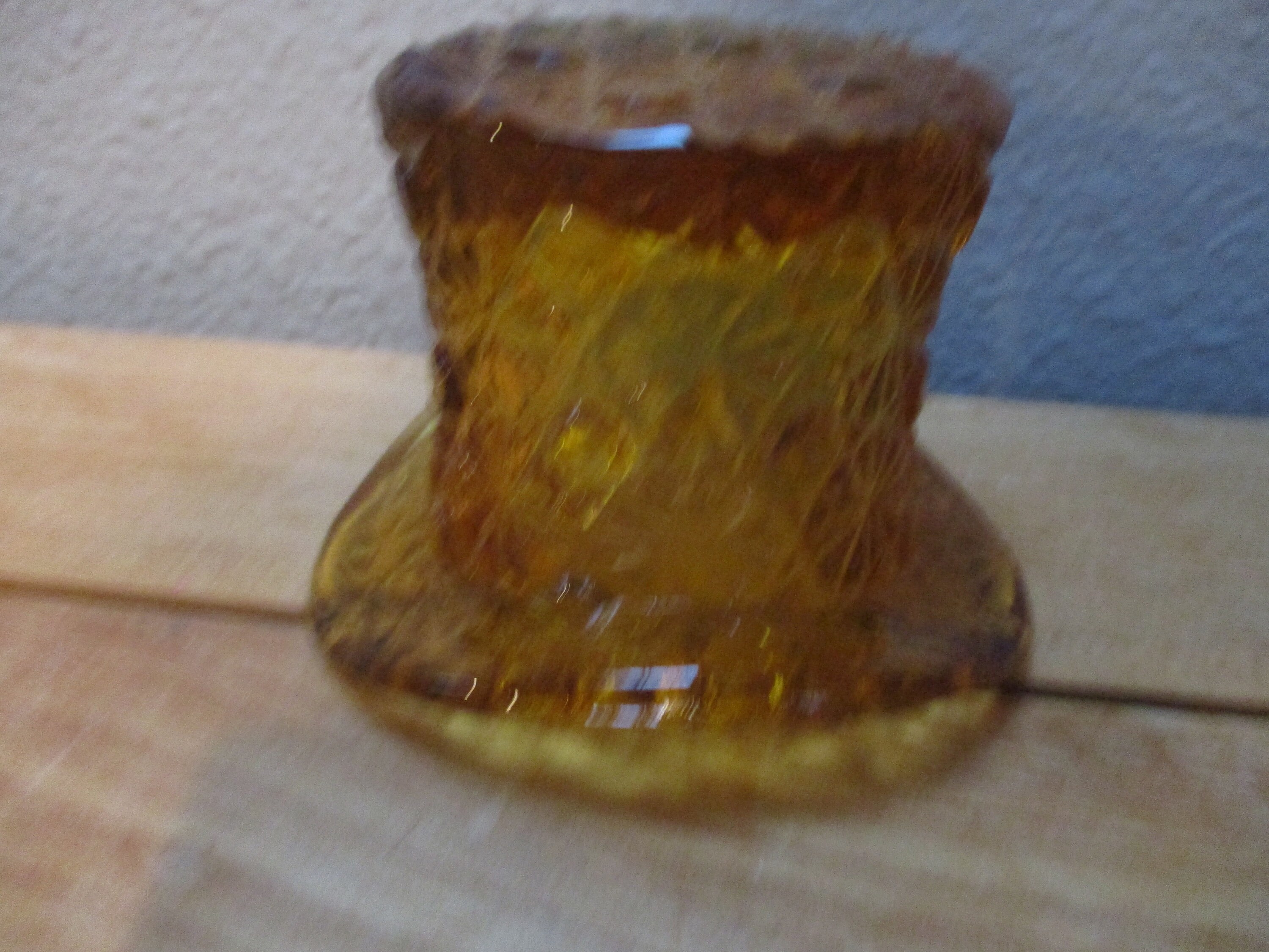Vintage AMBER CUT GLASS Top hat Votive Candle holder Toothpick Etsy