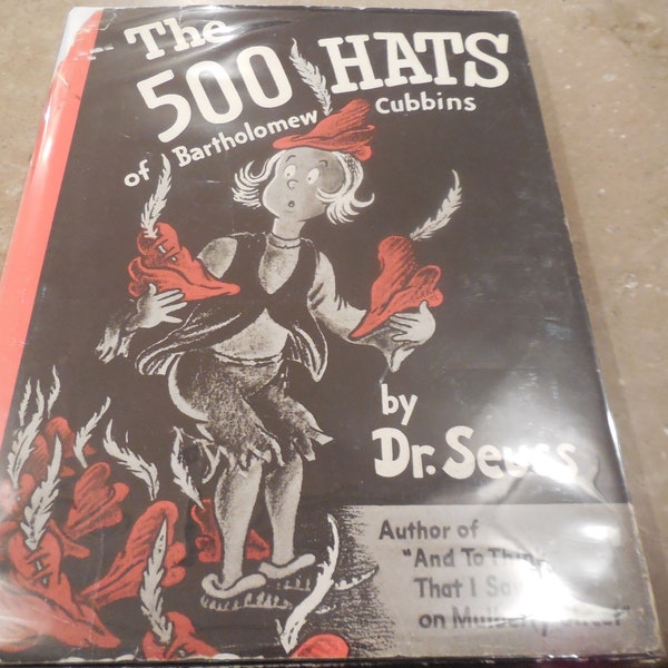 SUPER RARE Dr Seuss 500 Hats of Bartholomew Cubbins Signed Early Edition Dust Jacket Autograph