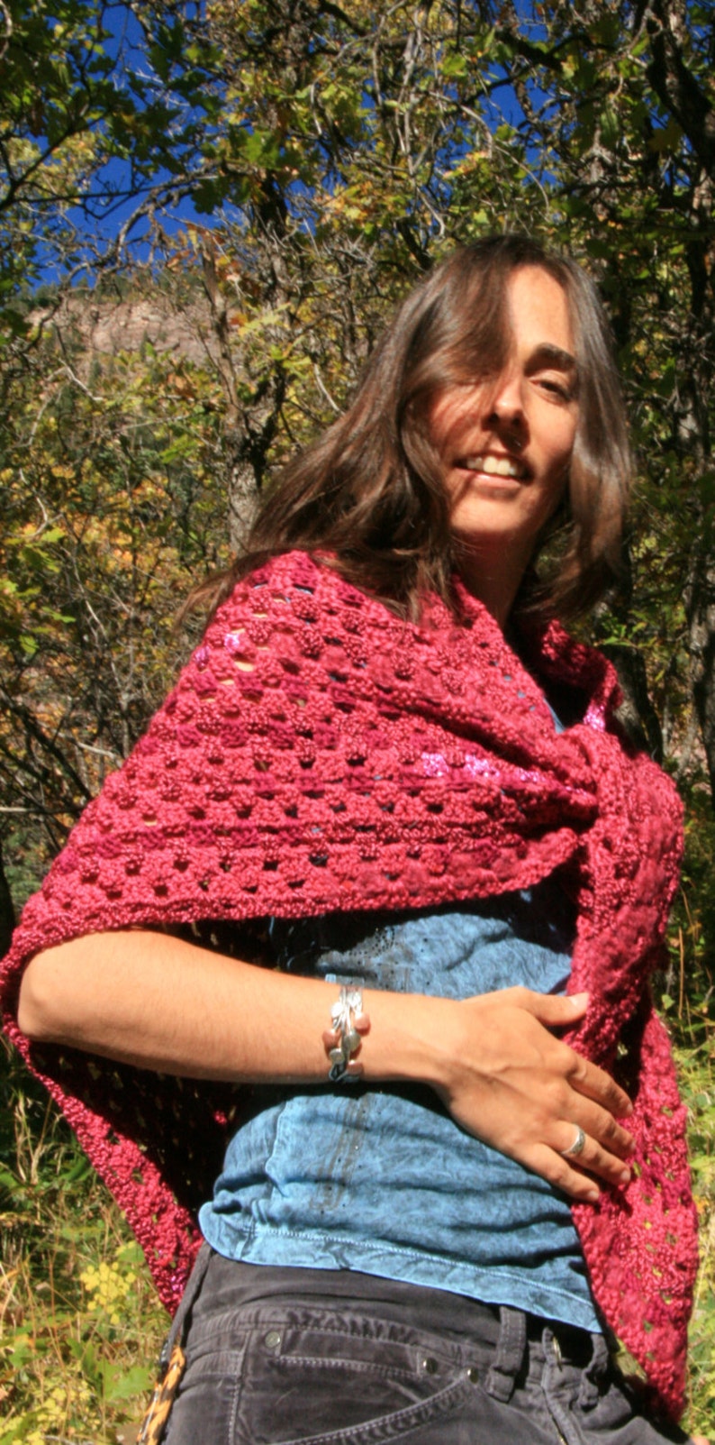 Pink Tourmaline Dragon Scale Shawl 