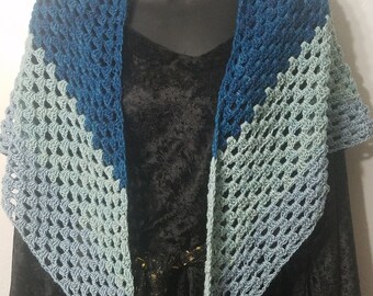 Ethereal Blue Yak Fiber Shawl