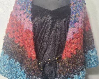 Jeweled Azure Peacock Shawl - Exquisite, Majestic, and Versatile Wrap