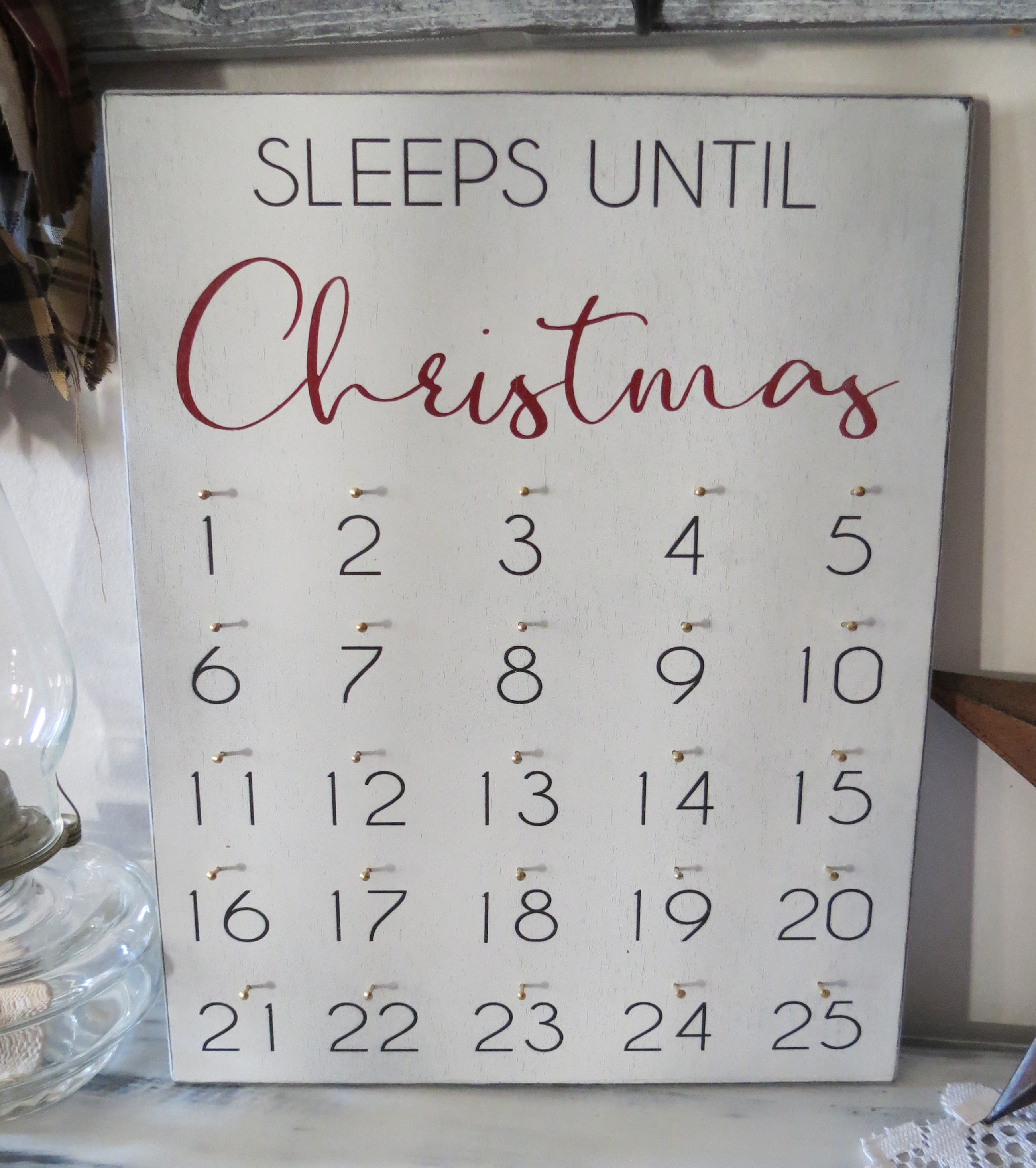 Christmas Countdown Sleeps Until Christmas Countdown to Etsy