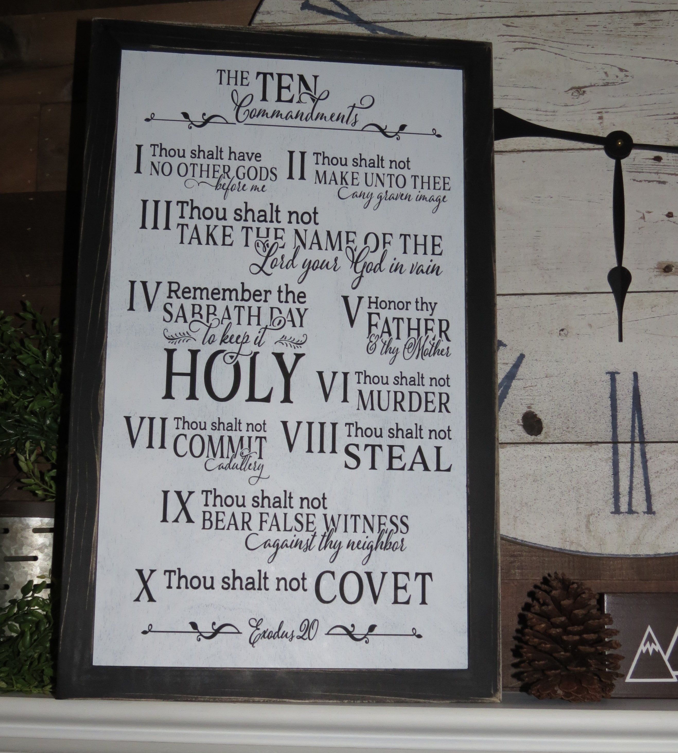 Ten Commandments, Wall Art, 10 Commandments Canvas, The Ten Commandment