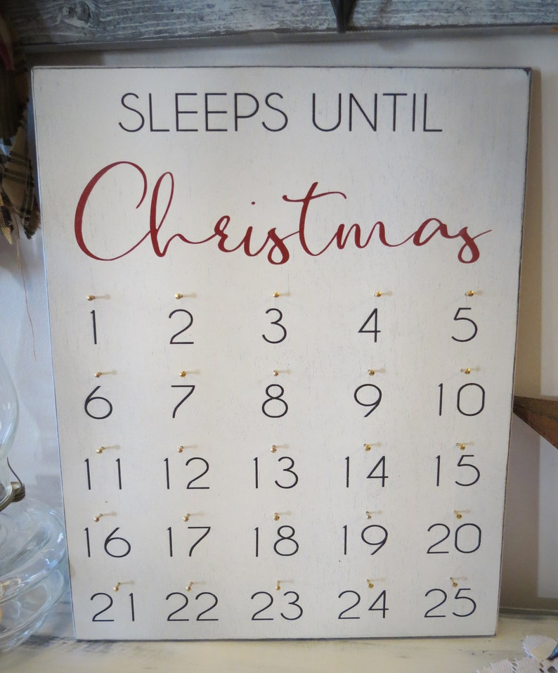 Christmas Countdown Sleeps Until Christmas Countdown to Etsy