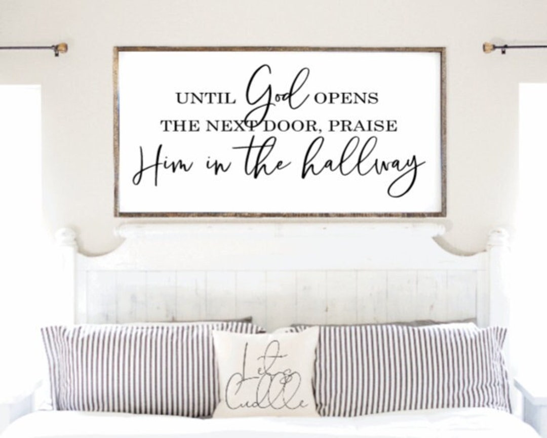 Until God Opens the Next Door Church Sign Home Decor Framed Etsy