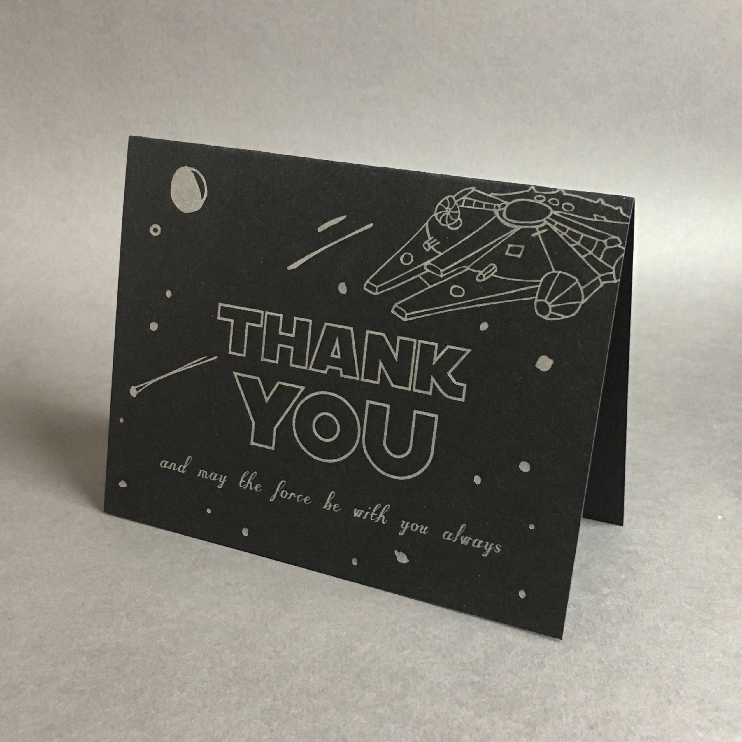 Star Wars Thank You letterpress greeting card | Etsy