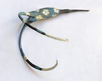 1 Large Devil Claw Seed Pod Hand Painted Art by Miriam Slater Oil Painting with Rhinestones