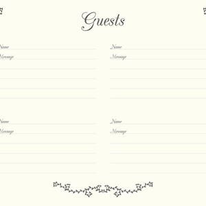 Wedding Guest Book Pages Printable File Guests Template | Etsy