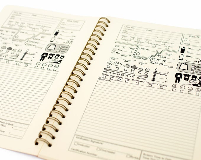 Dive Log Pages Printable File, Scuba Diver Log Book Pages, PADI Diver