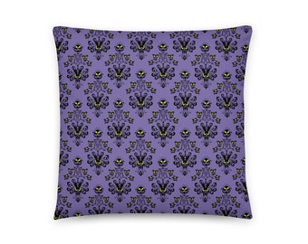 Haunted Mansion Wallpaper Throw Pillow 18"x18"