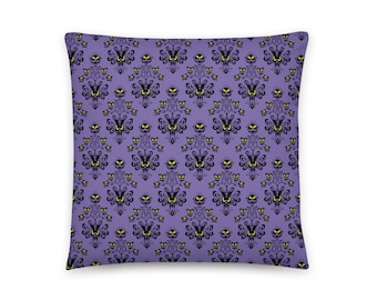 Haunted Mansion Wallpaper Throw Pillow 18"x18"