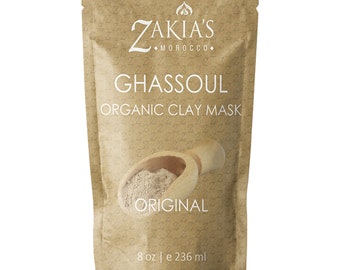 Moroccan "Beldi"  Ghassoul Clay Powder - Face & Hair Mask - Pure Organic (8 oz)