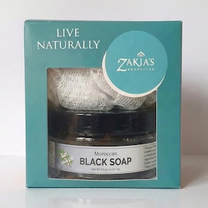 Moroccan Black Soap Exfoliating Kessa Gift Box - Original Original Unscented