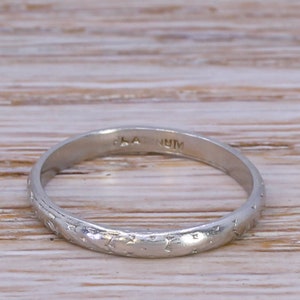 Art Deco Wedding Band Ring, Platinum