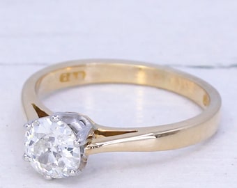 Late 20th Century 0.64 Carat Old Cut Diamond Engagement Ring, dated 1984