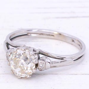 Mid Century 1.41 Carat Old Cut Diamond Engagement Ring, circa 1960