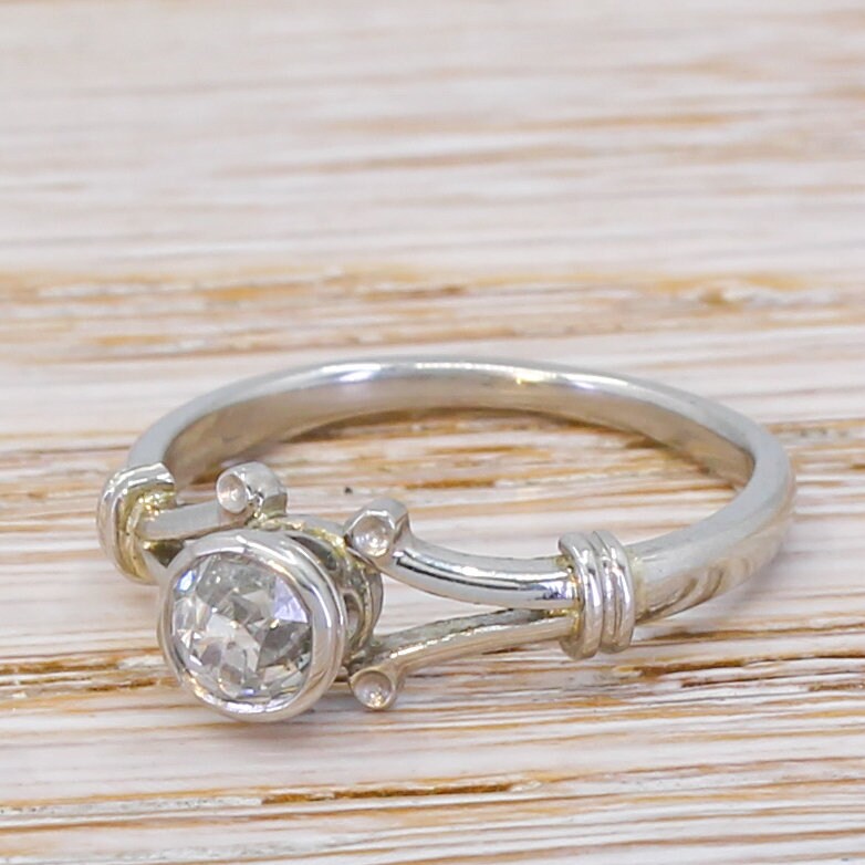 Edwardian 0.55 Carat Old Cut Diamond Engagement Ring Circa - Etsy UK